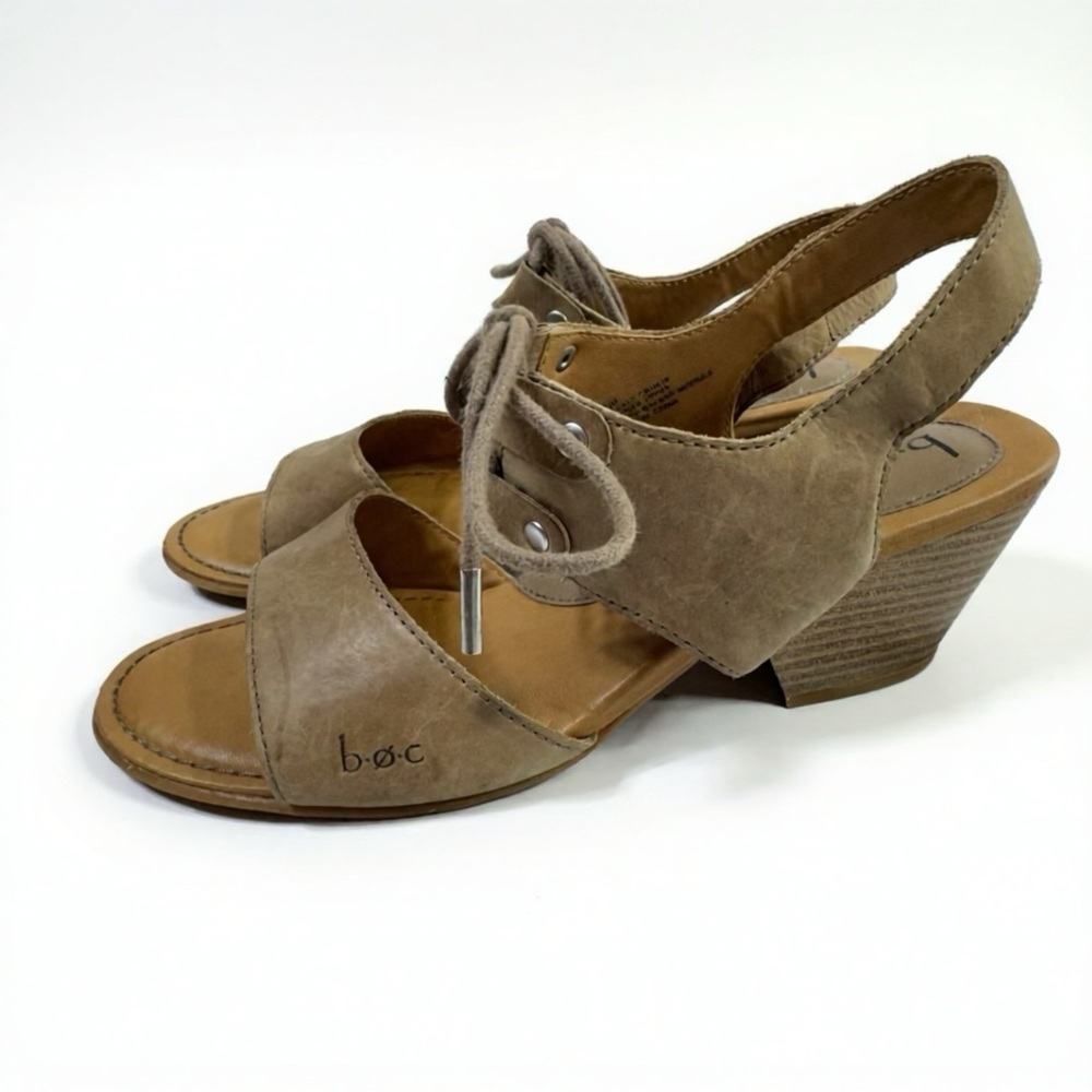 b.o.c Born Blaire Leather Slingback Boho Heel Sandals Sz 9